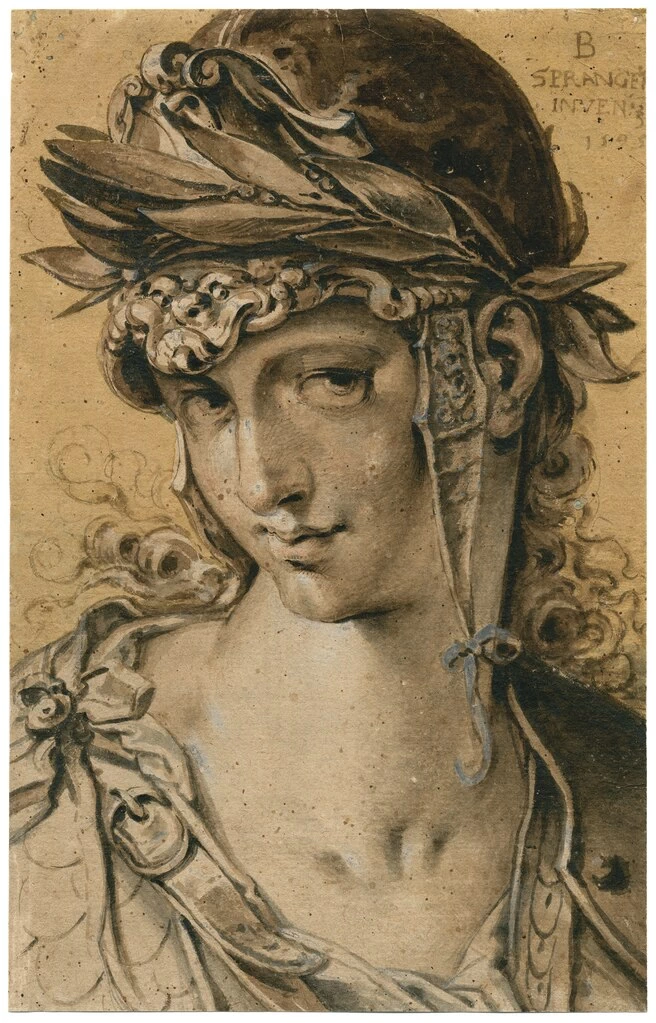 Bartholomeus Spranger - 145, Busto di Minerva, Leiden University Library